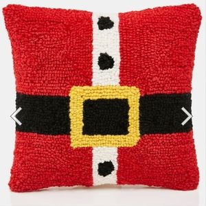 3 For $35.00-Santa Belt Wool Hook Christmas Throw Pillow New Oversized